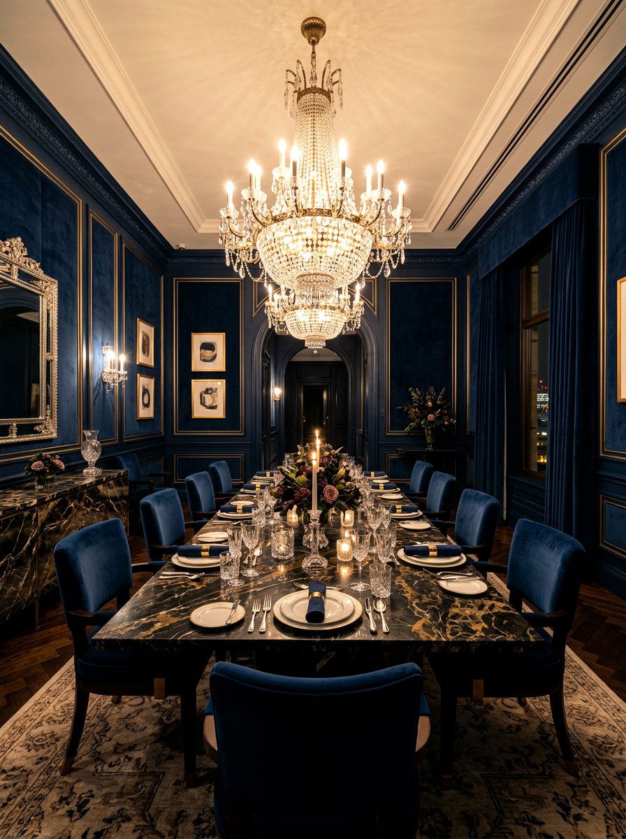 Dark Luxury Dining Room - 30 dark moody dining room ideas