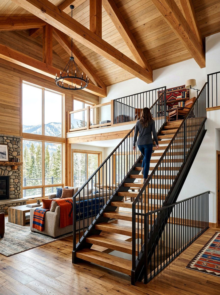 Dark Metal Railings - 30 lodge decor ideas