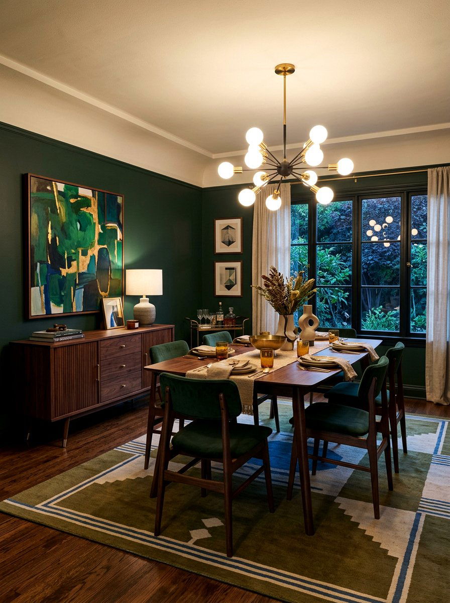 Dark Mid Century Modern Dining Room - 30 dark moody dining room ideas
