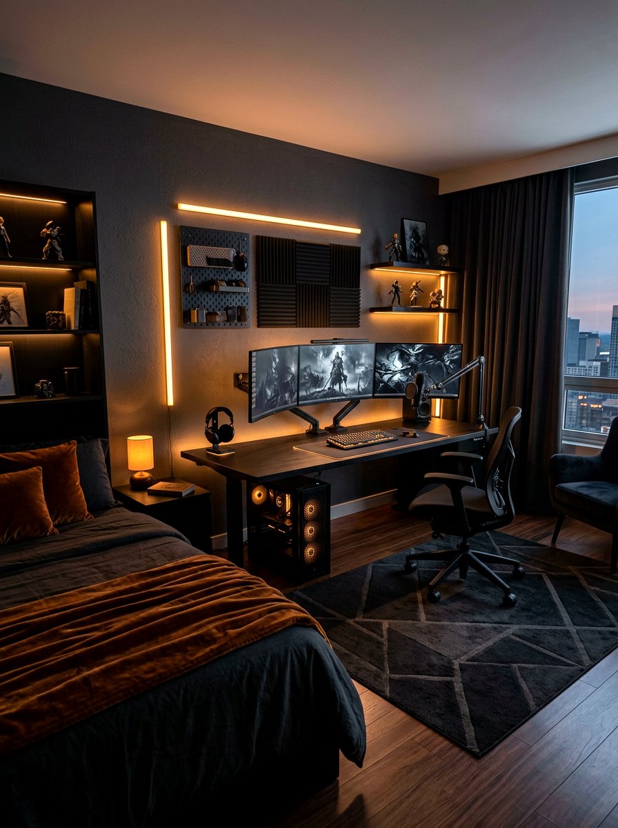 Dark Mode Gaming Bedroom - 30 gamer bedroom ideas