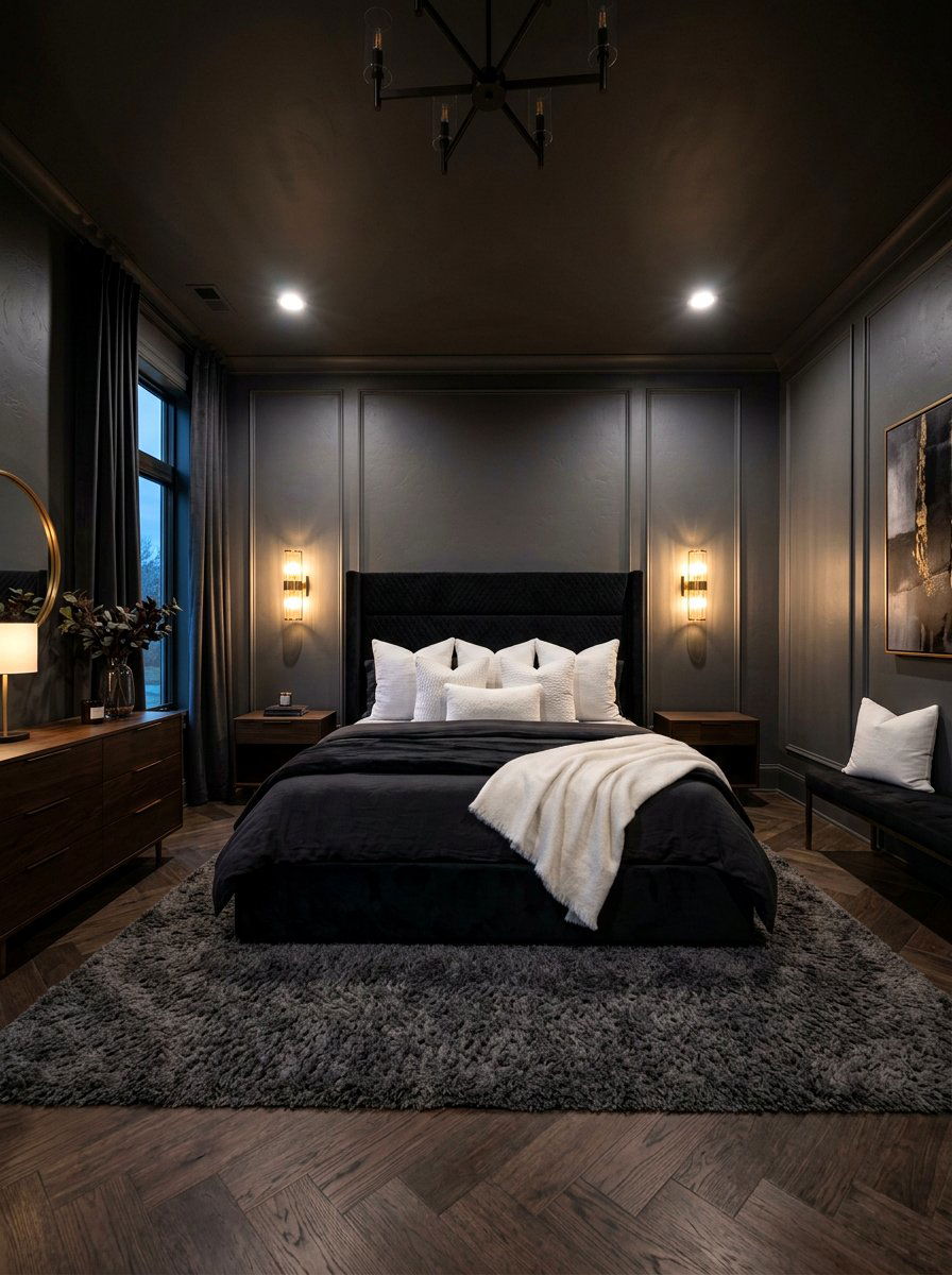 Dark Moody Bedroom - 30 boutique hotel bedroom ideas