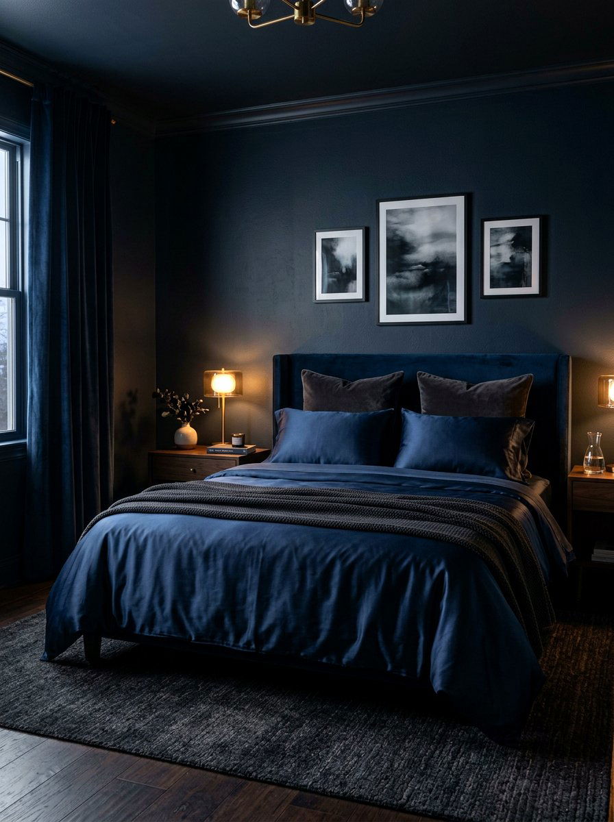 Dark Moody Bedroom - 30 layered bed styling ideas