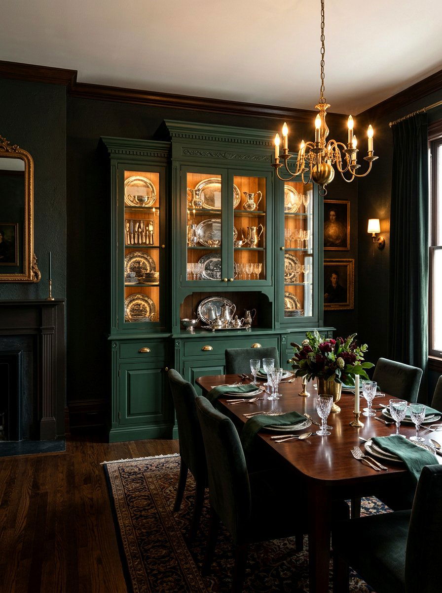 Dark Moody Buffet - 30 china hutch styling ideas