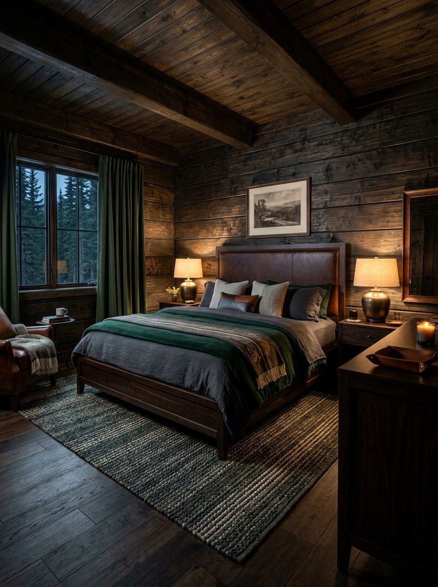 Dark Moody Cabin Bedroom - 30 cabin bedroom ideas