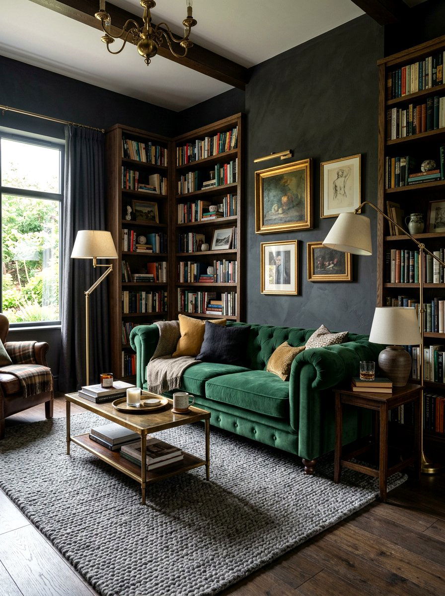 Dark Moody Den Walls - 30 den decorating ideas