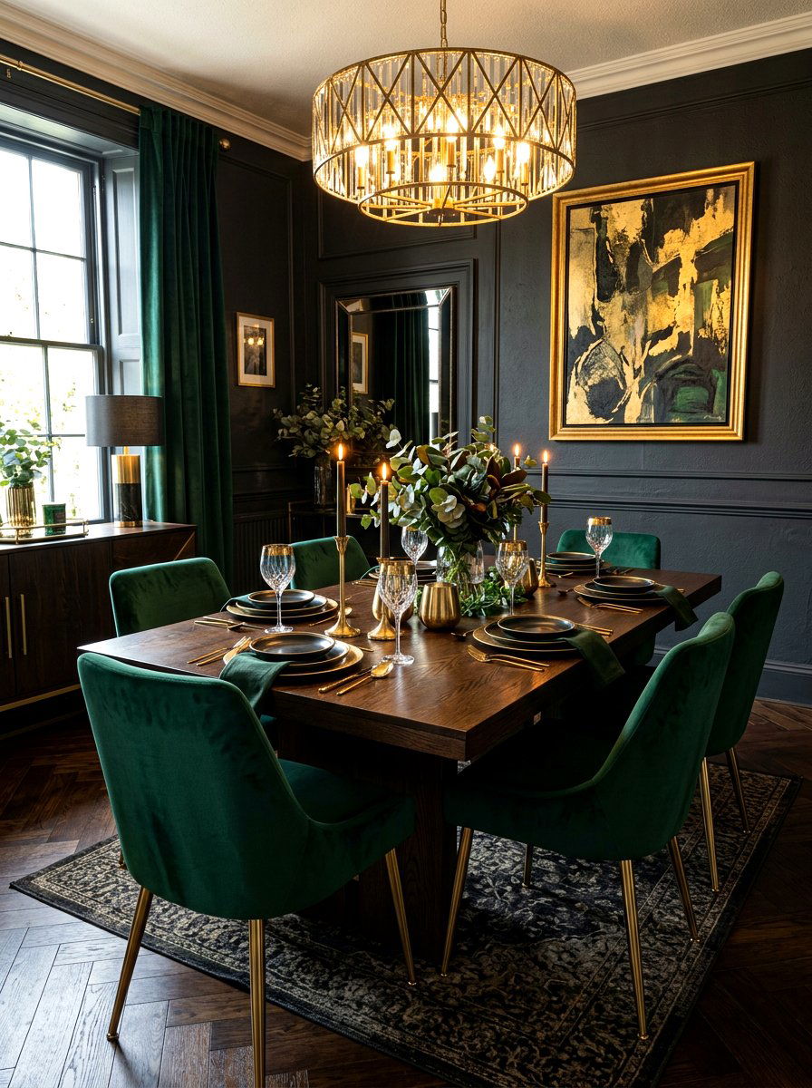Dark Moody Dining Room - 30 dinner party hosting room ideas