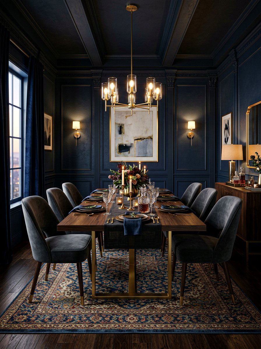 Dark Moody Dining Room - 30 editorial dining room ideas