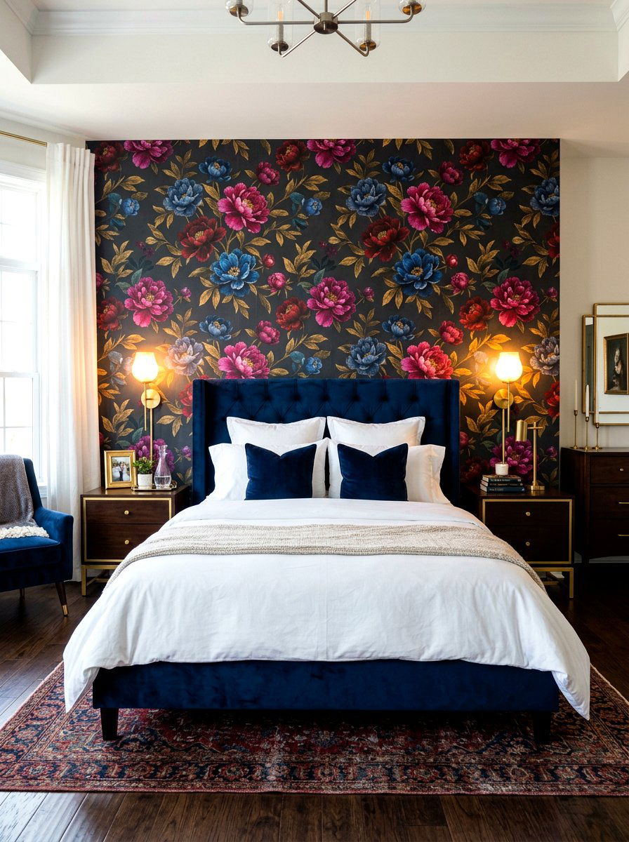 Dark Moody Floral Wallpaper - 30 renter friendly wallpaper ideas aesthetic