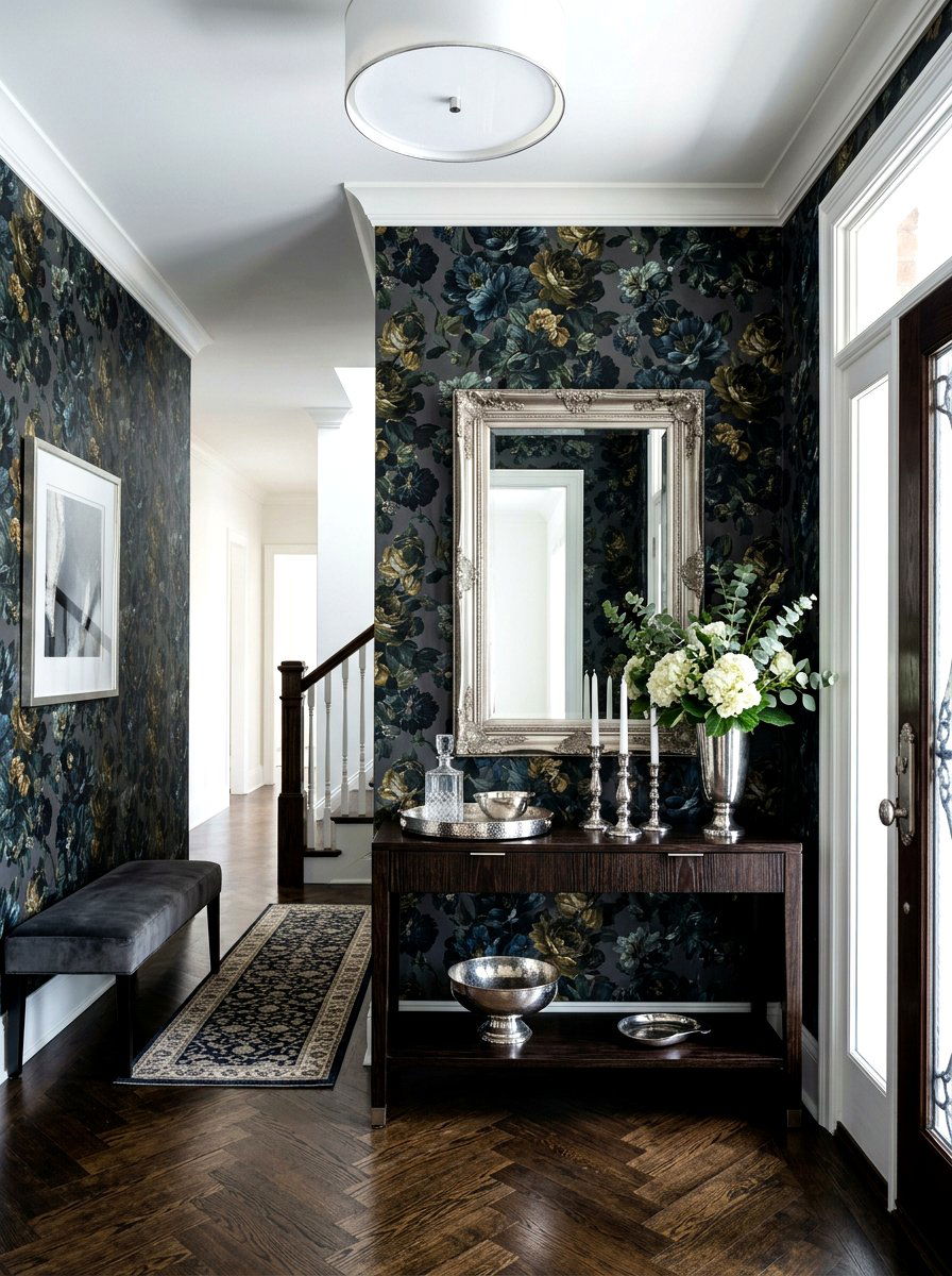 Dark Moody Foyer Wallpaper - 30 entry wallpaper ideas