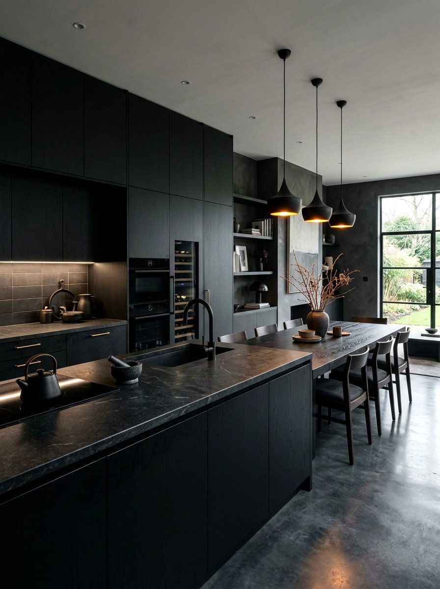 Dark Moody Kitchen Dining Combo - 30 dark moody dining room ideas