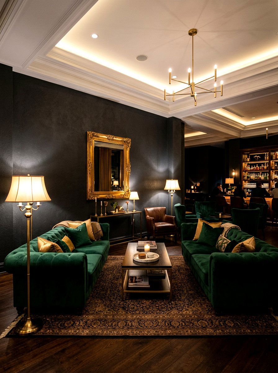 Dark Moody Lounge - 30 cozy winter lounge ideas