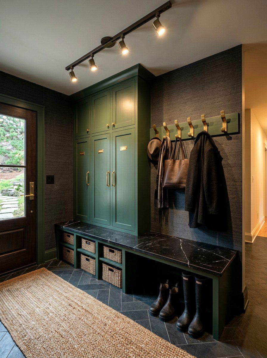Dark Moody Mudroom Wallpaper - 30 mudroom wallpaper ideas