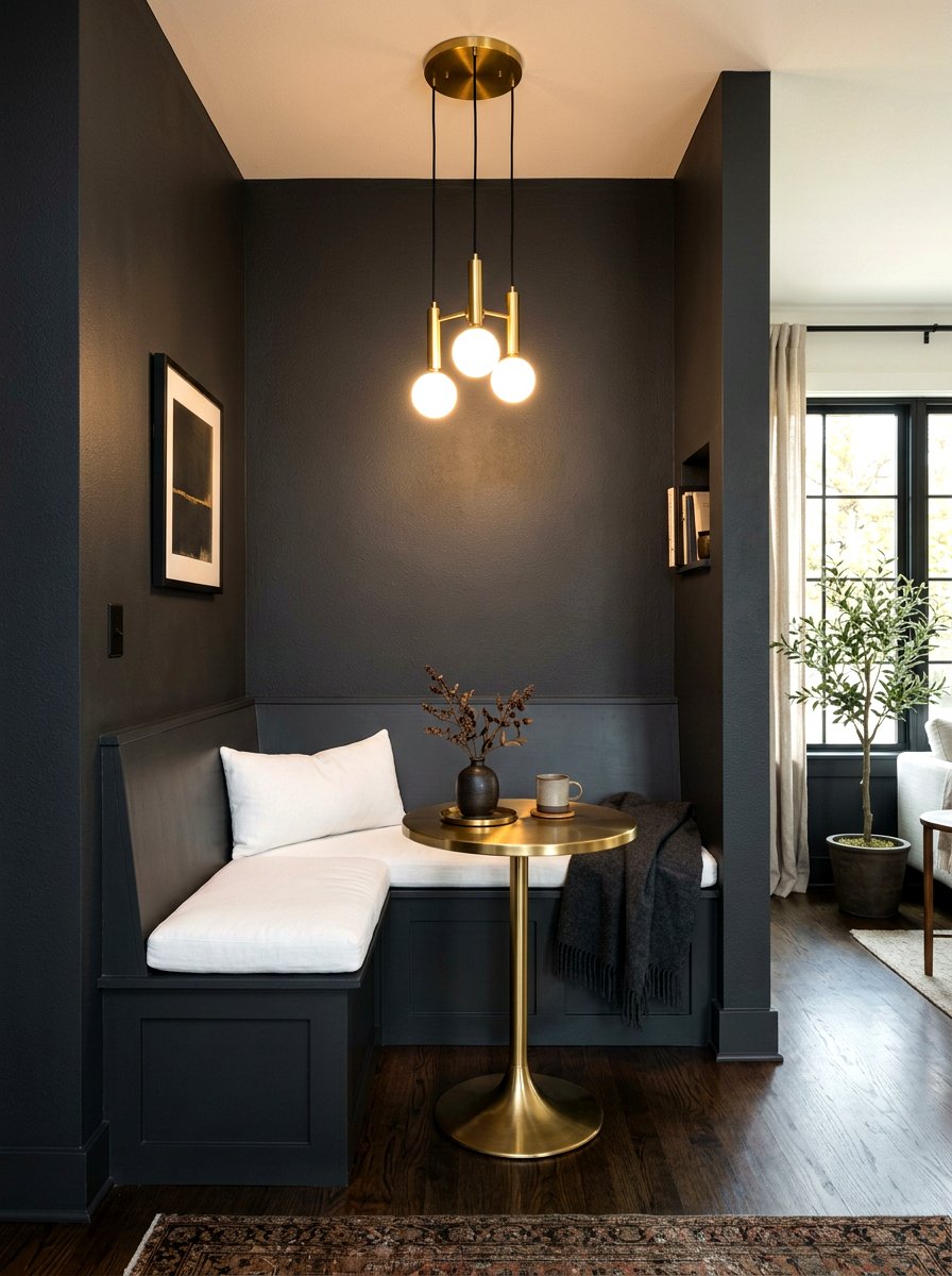 Dark Moody Nook - 30 breakfast nook ideas