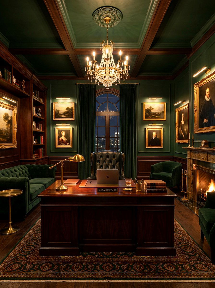 Dark Moody Office - 30 maximalist office ideas
