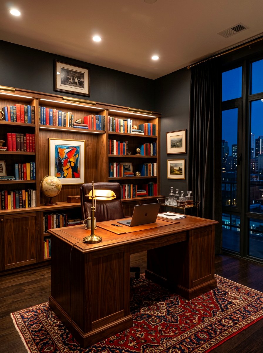 Dark Moody Office - 30 Pinterest home office ideas