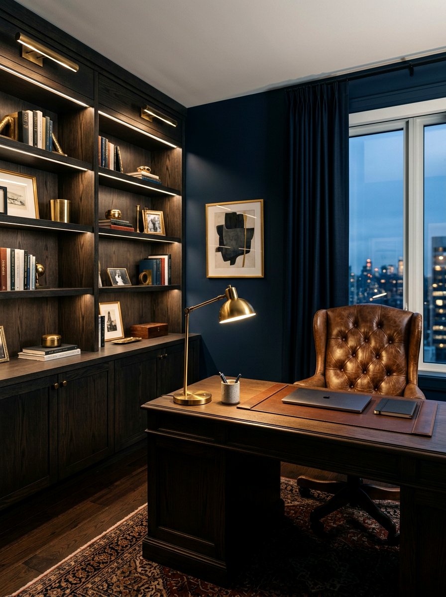 Dark Moody Office Walls - 30 home office decor ideas