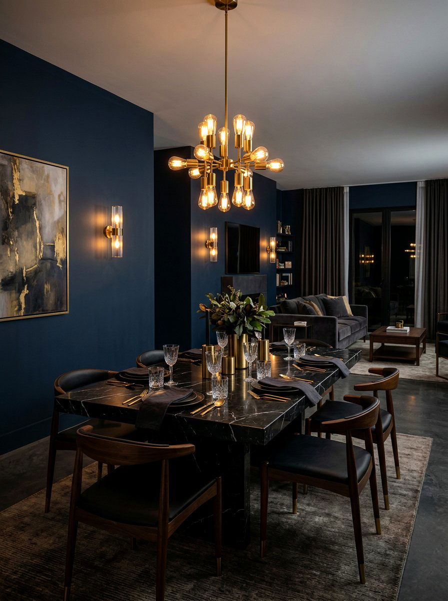 Dark Moody Open Plan - 30 open plan dining room ideas