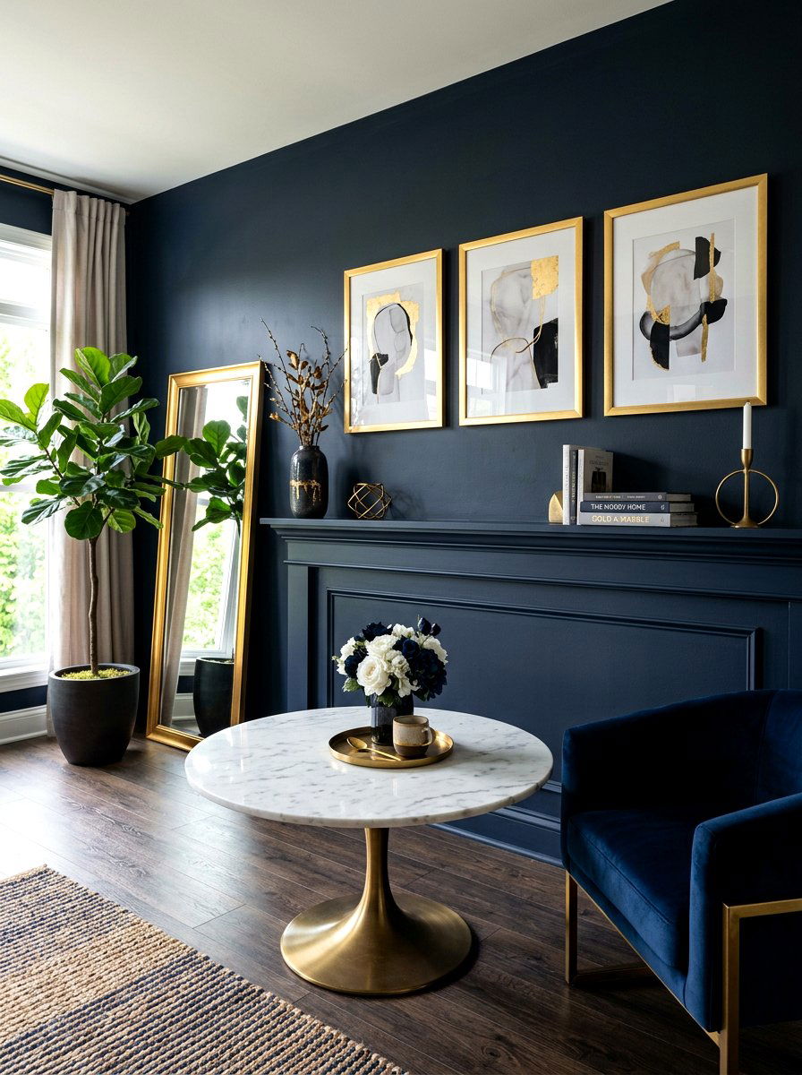 Dark Moody Wall With Ledge - 30 dining room picture ledge ideas