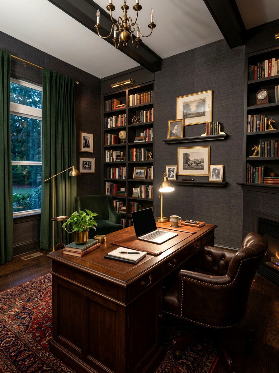 Dark Moody Wallpaper - 30 removable wallpaper room ideas