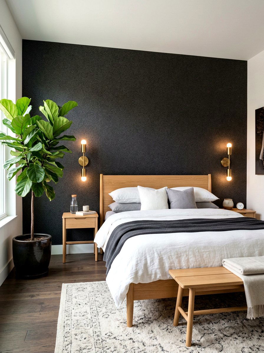 Dark Moody Wallpaper - 30 bedroom wallpaper accent ideas