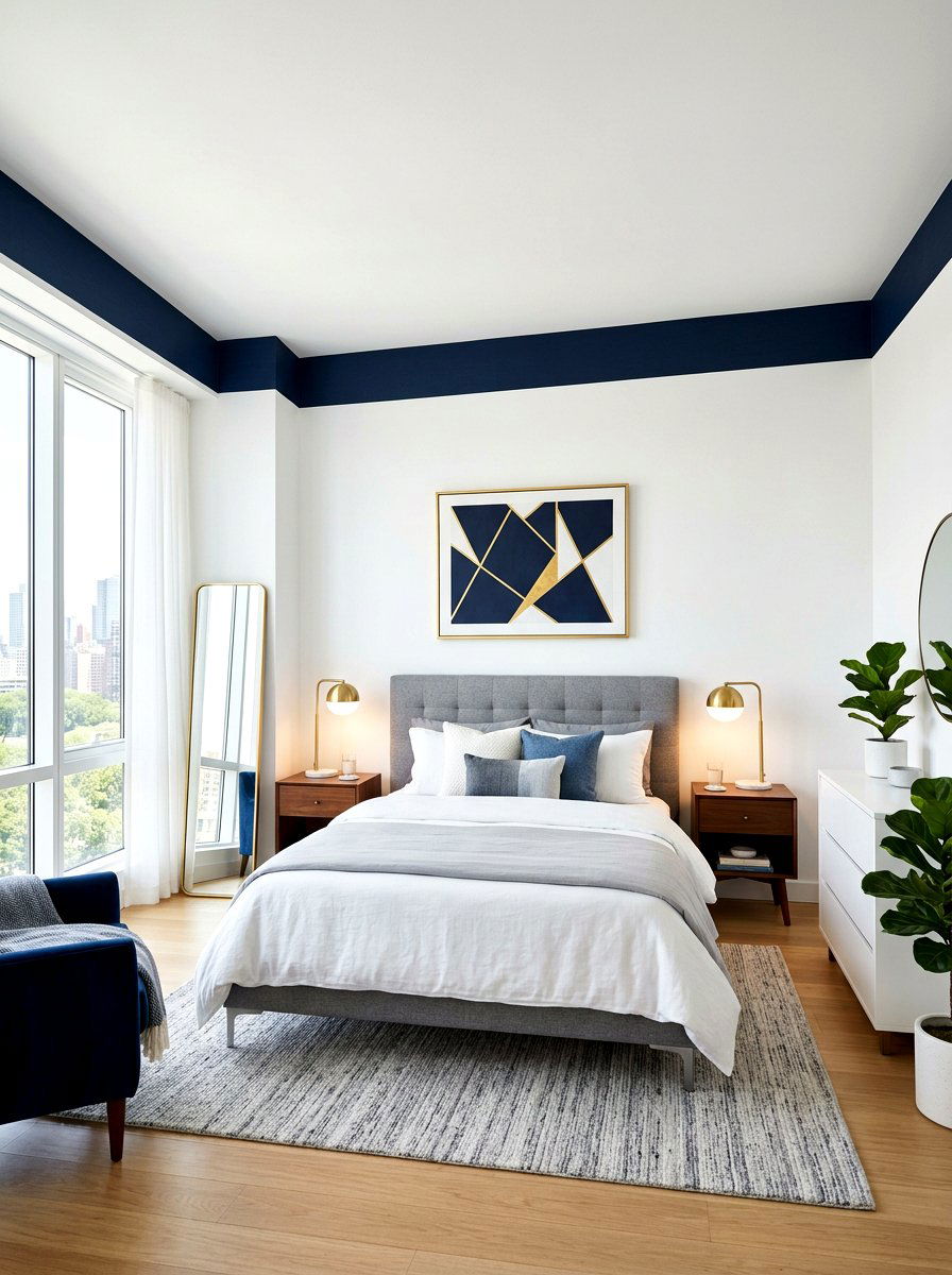 Dark Navy Blue Border - 30 wallpaper border ideas