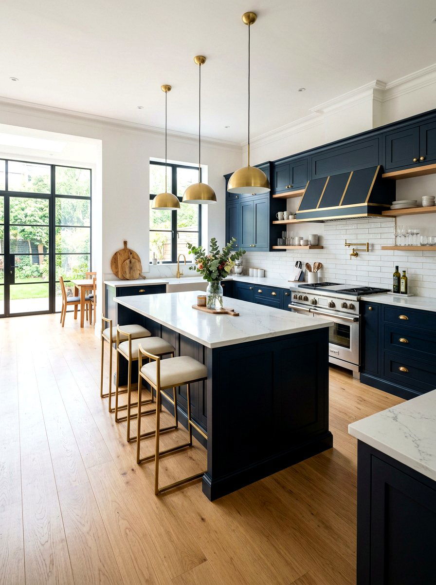 Dark Navy Blue Kitchen Cabinetry - 30 navy kitchen cabinet ideas