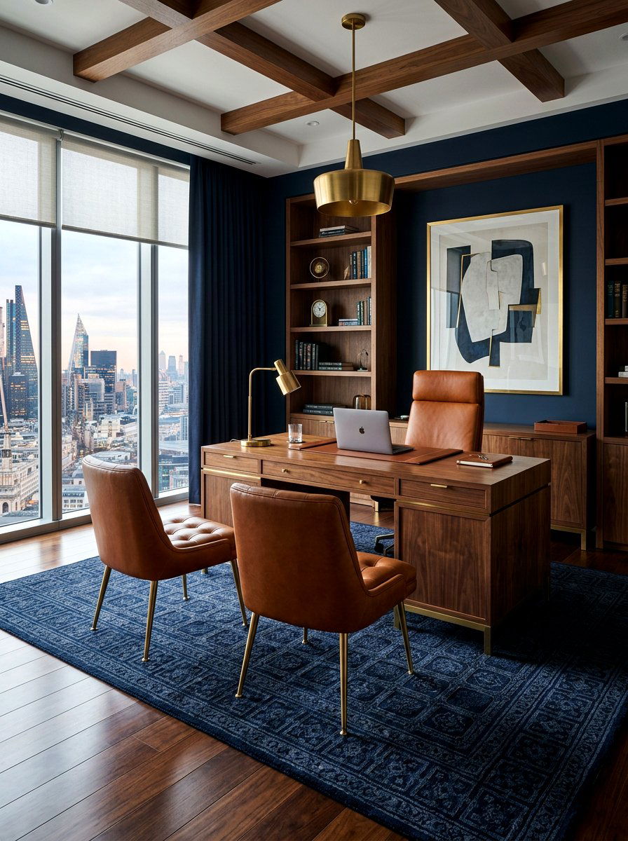 Dark Navy Office Rug - 30 office rug ideas