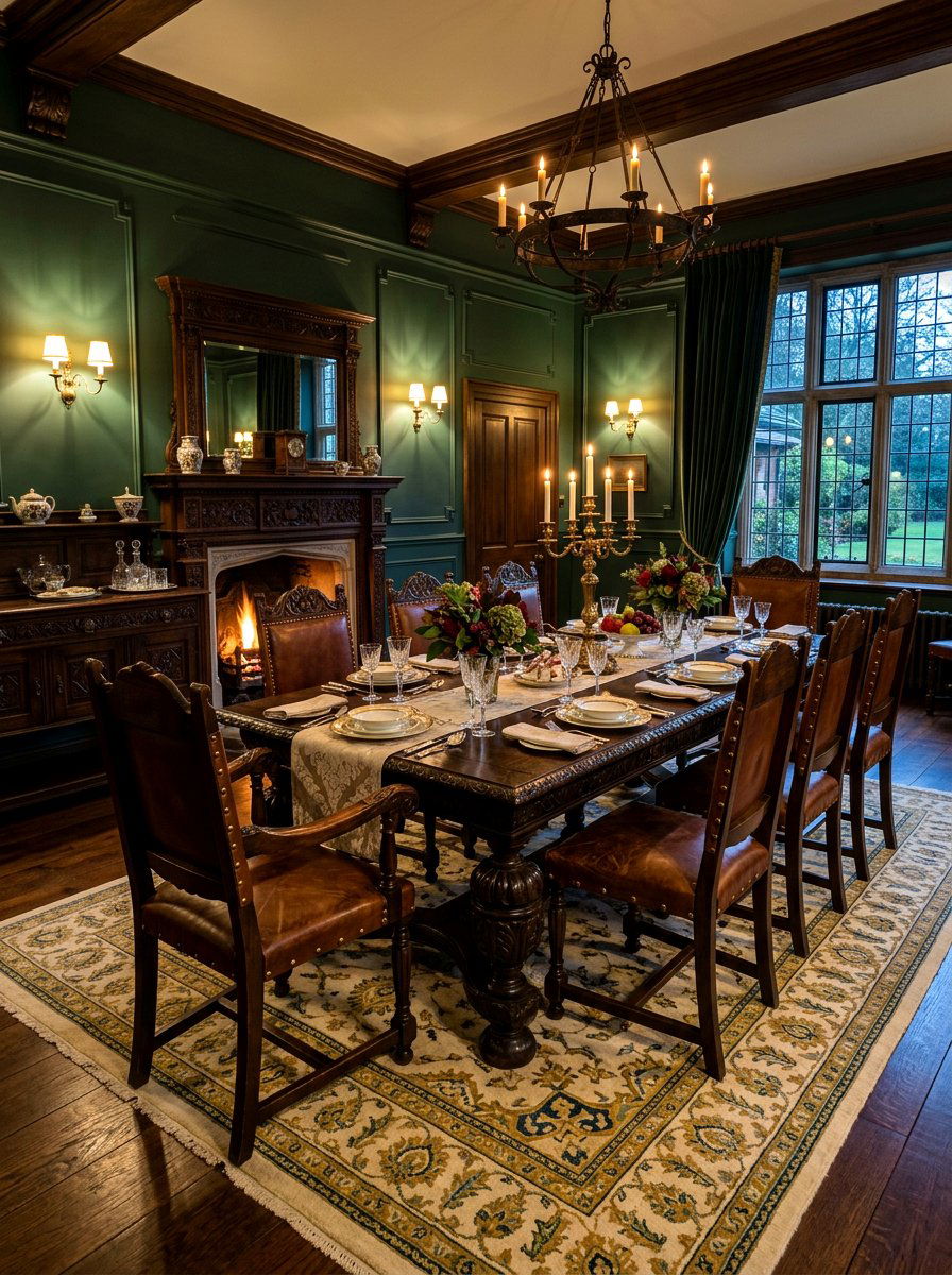 Dark Oak Dining Room - 30 English dining room ideas