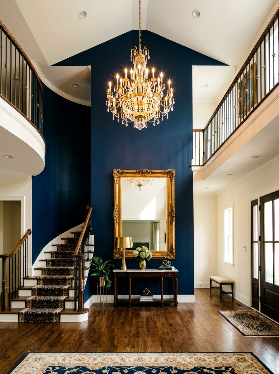 Dark Paint Accent Foyer - 30 double height foyer ideas