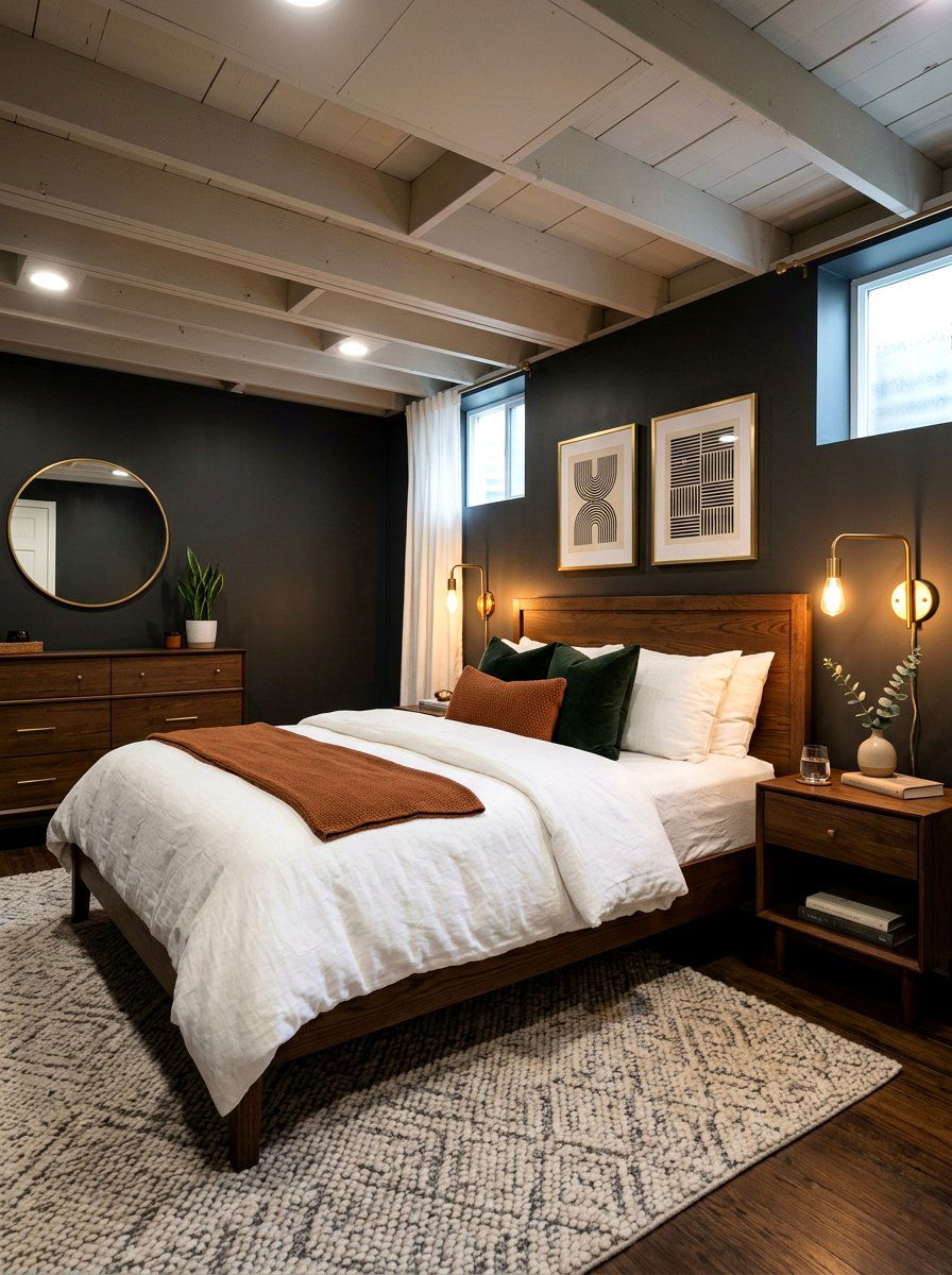 Dark Paint Basement Bedroom - 30 basement bedroom ideas