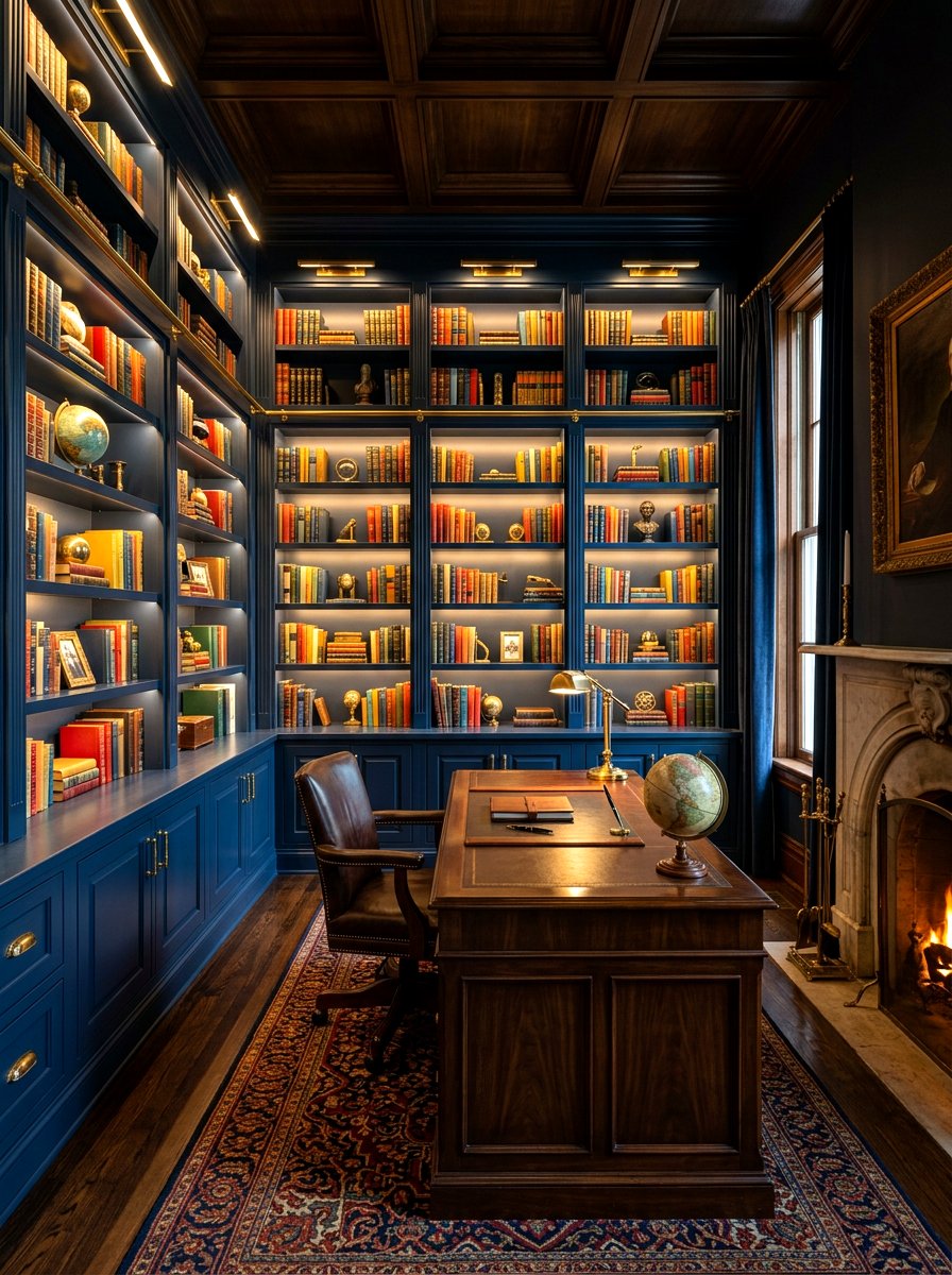 Dark Painted Built In Shelves - 30 built in bookshelf ideas