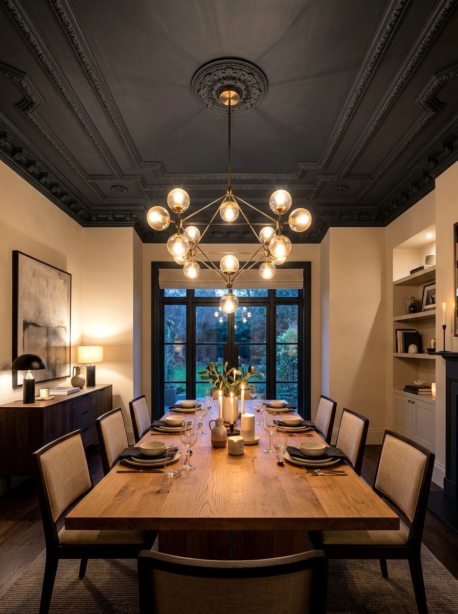 Dark Painted Ceiling - 30 two tone wall paint ideas