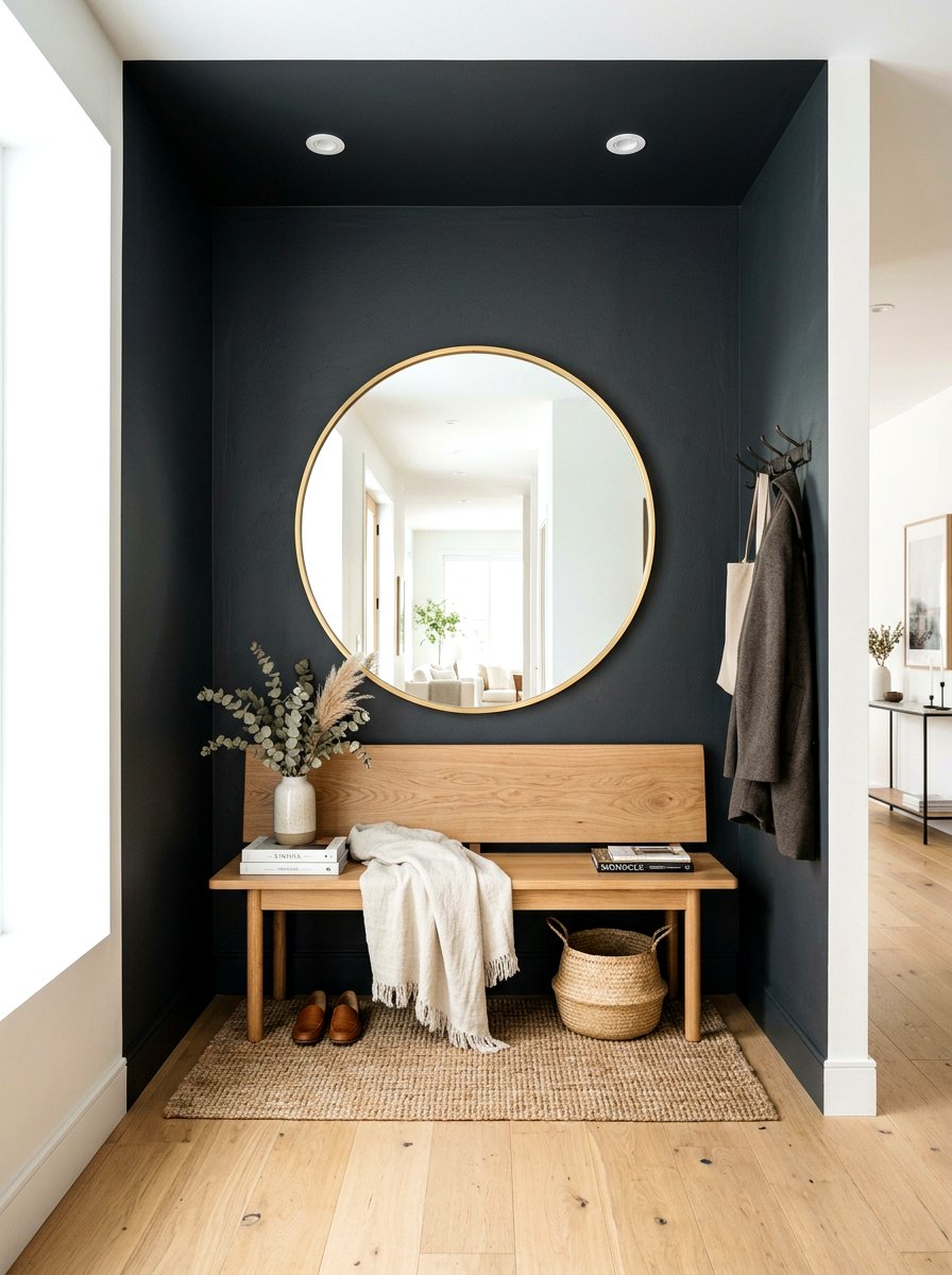 Dark Painted Entry Nook - 30 entry alcove ideas