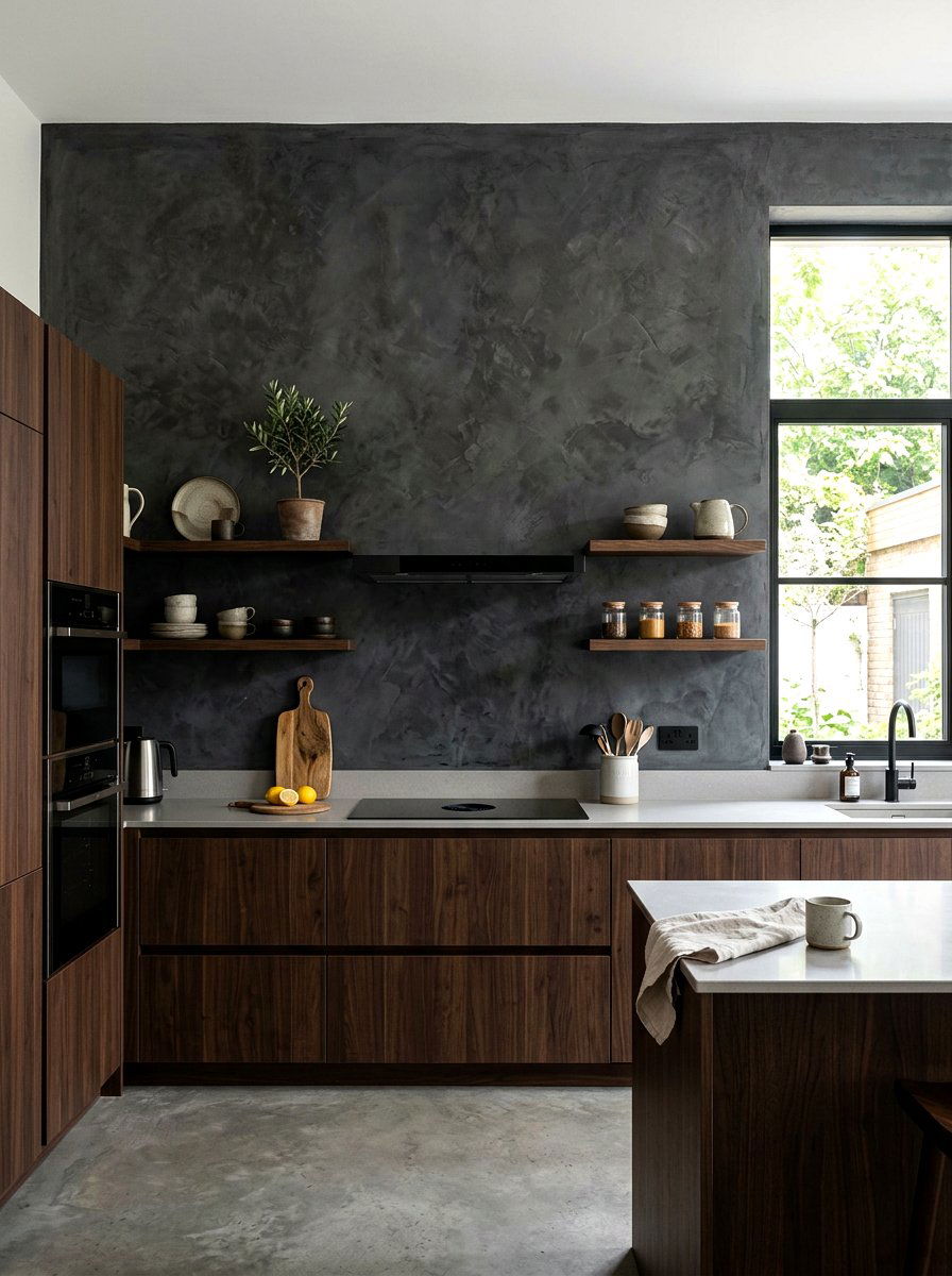 Dark Plaster Kitchen Wall Texture - 30 moody cottage kitchen ideas
