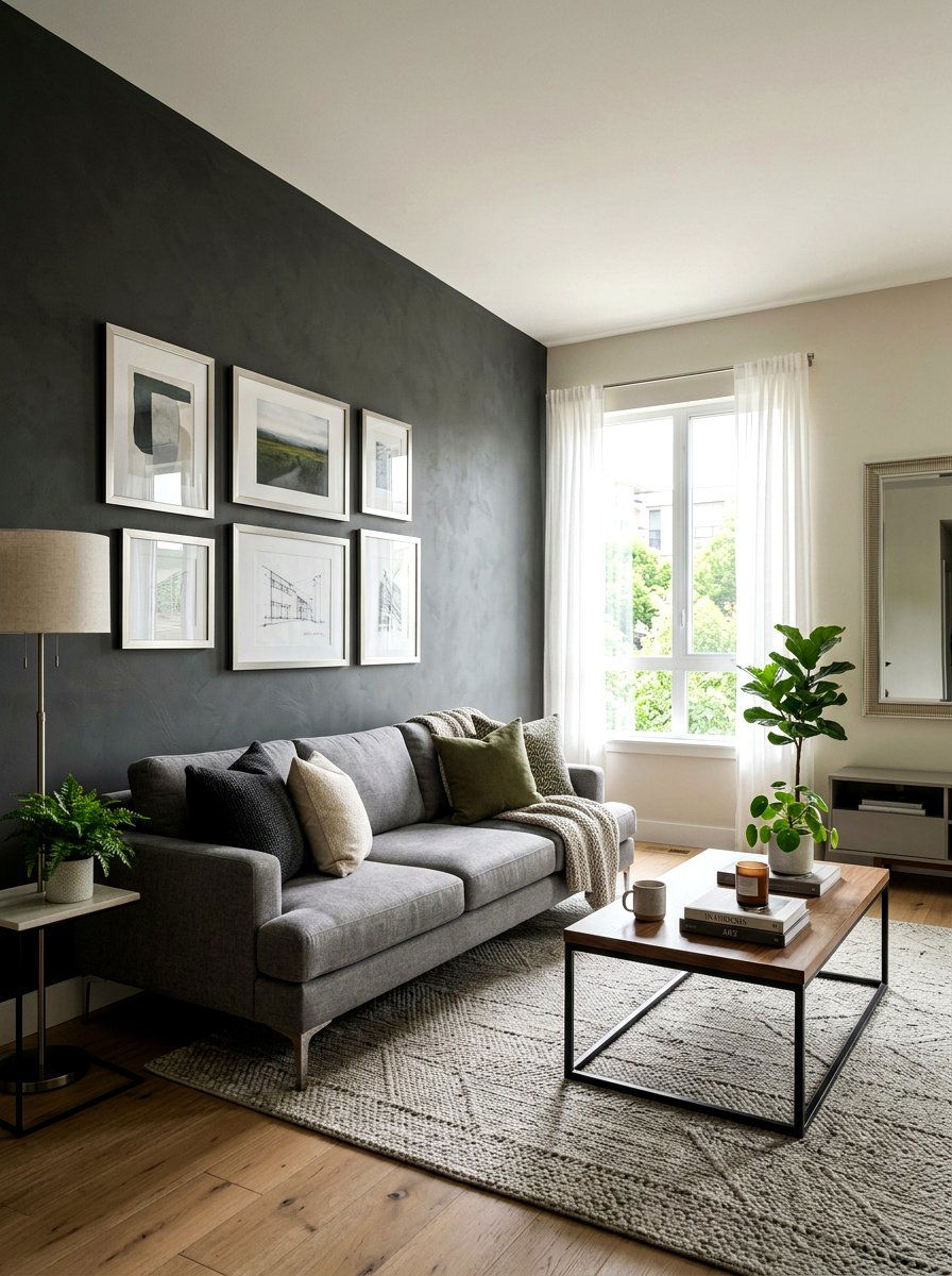 Dark Putty Accent Wall - 30 putty color wall ideas