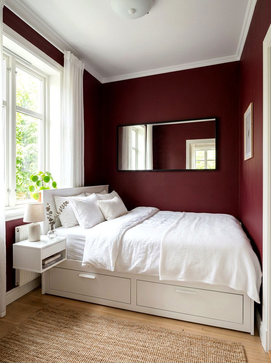 Dark Red Small Bedroom - 30 wine color bedroom ideas
