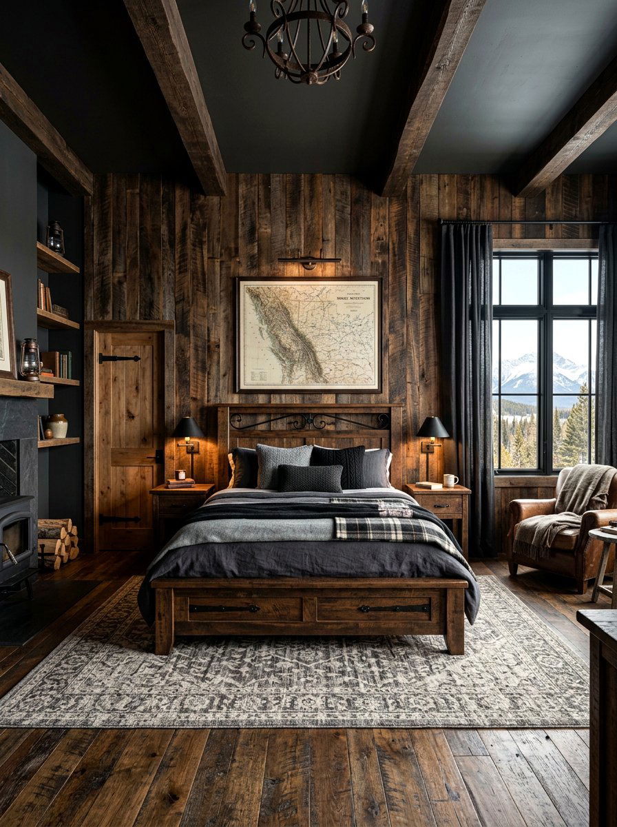 Dark Rustic Bedroom - 30 dark bedroom ideas