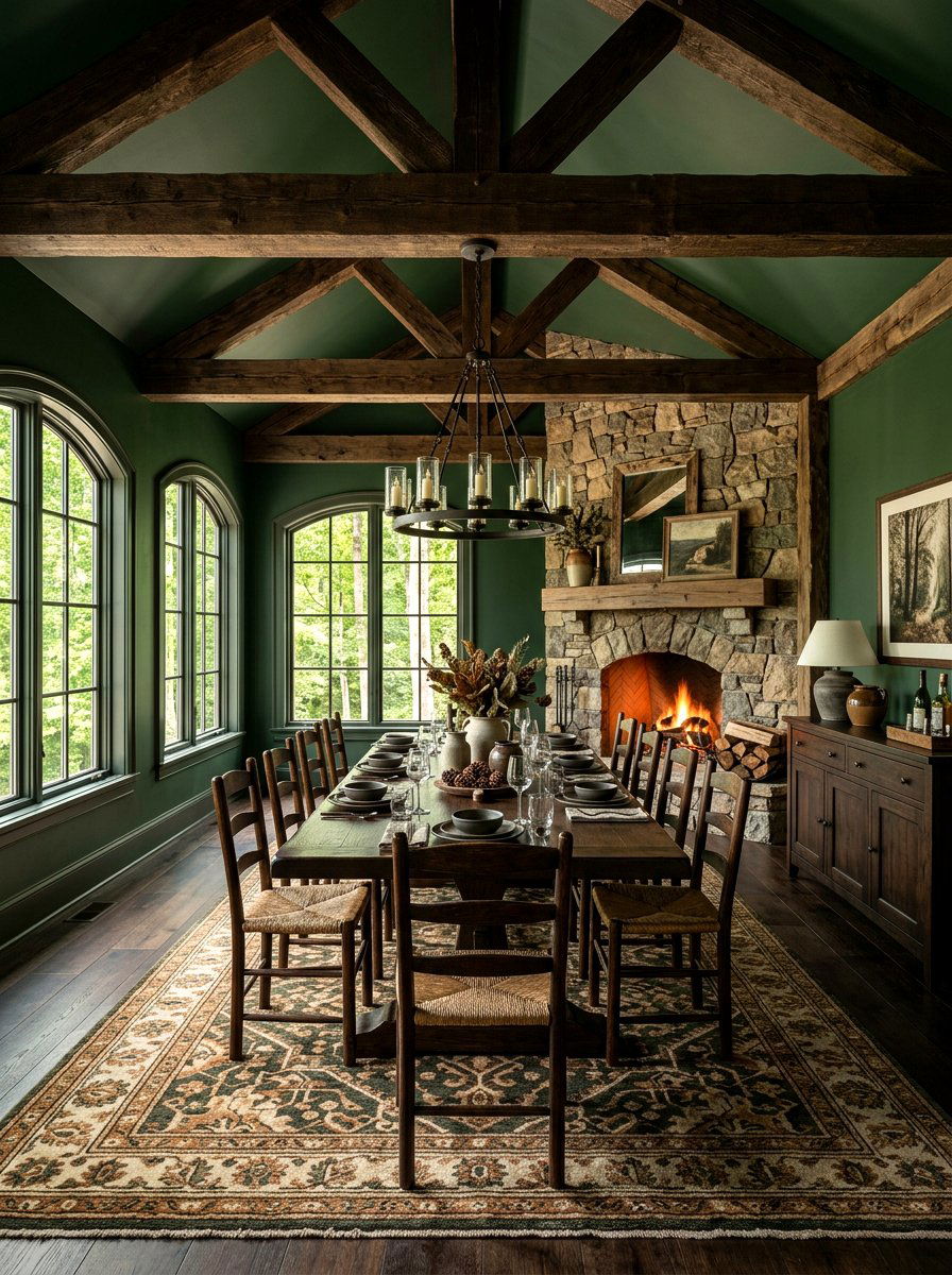 Dark Rustic Dining Room - 30 dark moody dining room ideas