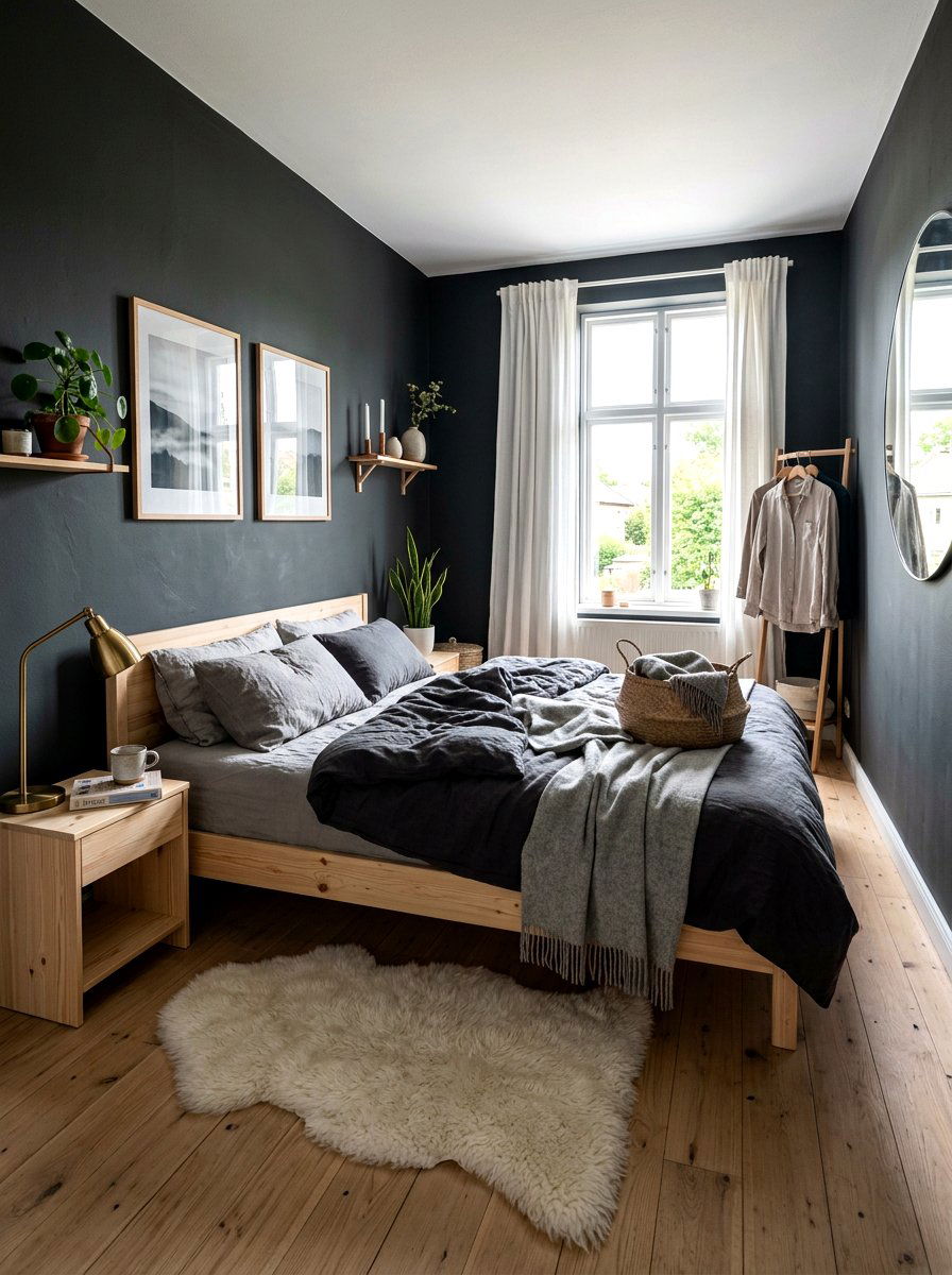 Dark Scandinavian Bedroom - 30 dark bedroom ideas