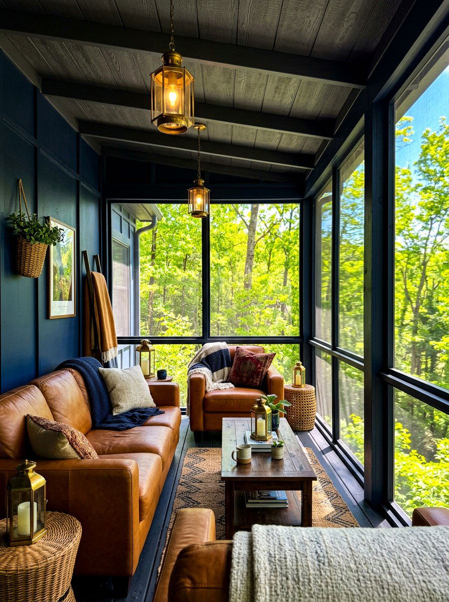 Dark Screened In Porch Interior - 30 screened in porch ideas