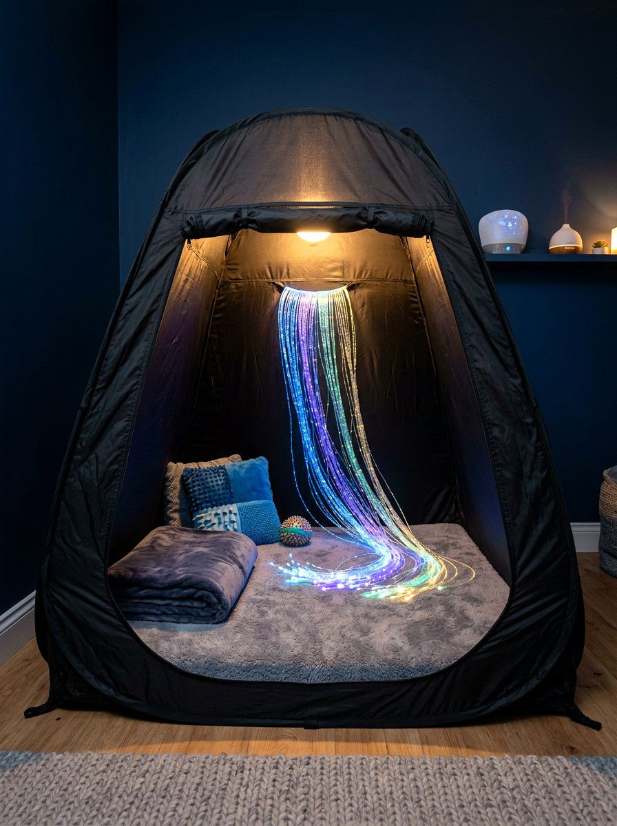 Dark Sensory Den - 30 kids reading den ideas