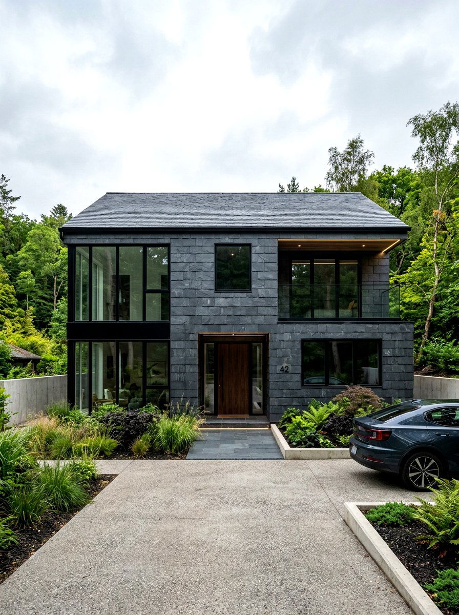 Dark Slate Exterior - 30 stone house exterior ideas