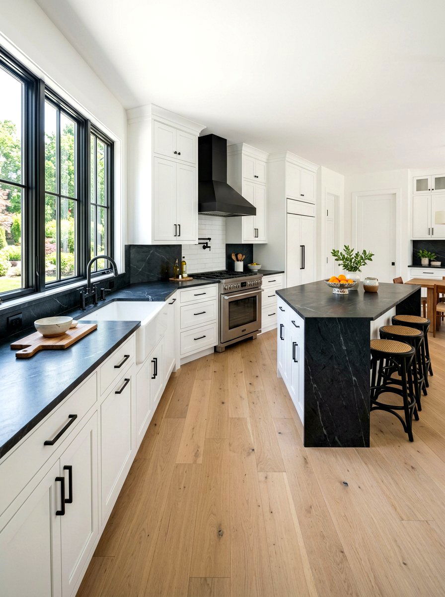 Dark Soapstone White Cabinets - 30 soapstone kitchen ideas