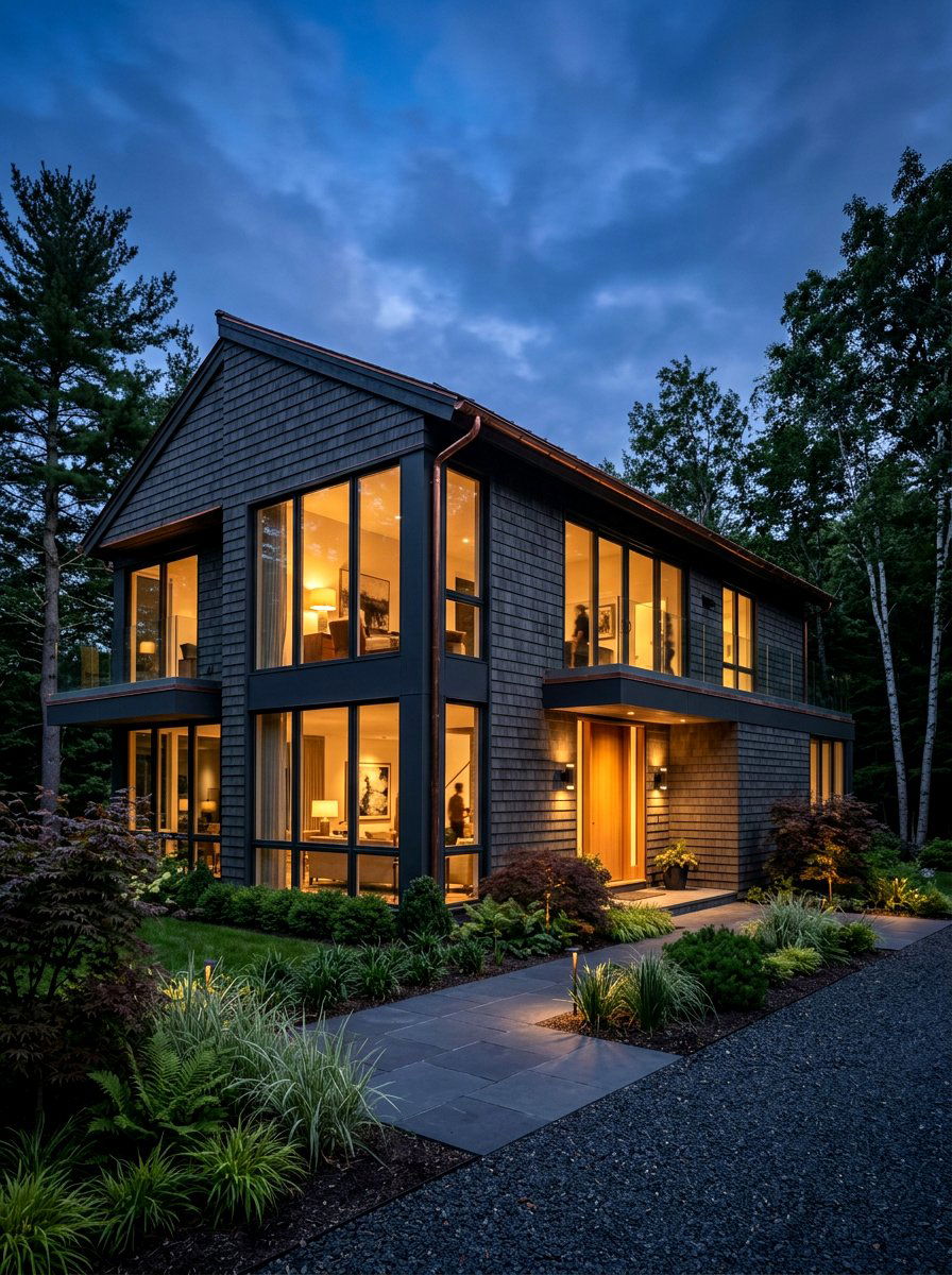 Dark Stained Cedar Shakes - 30 cedar shake exterior ideas