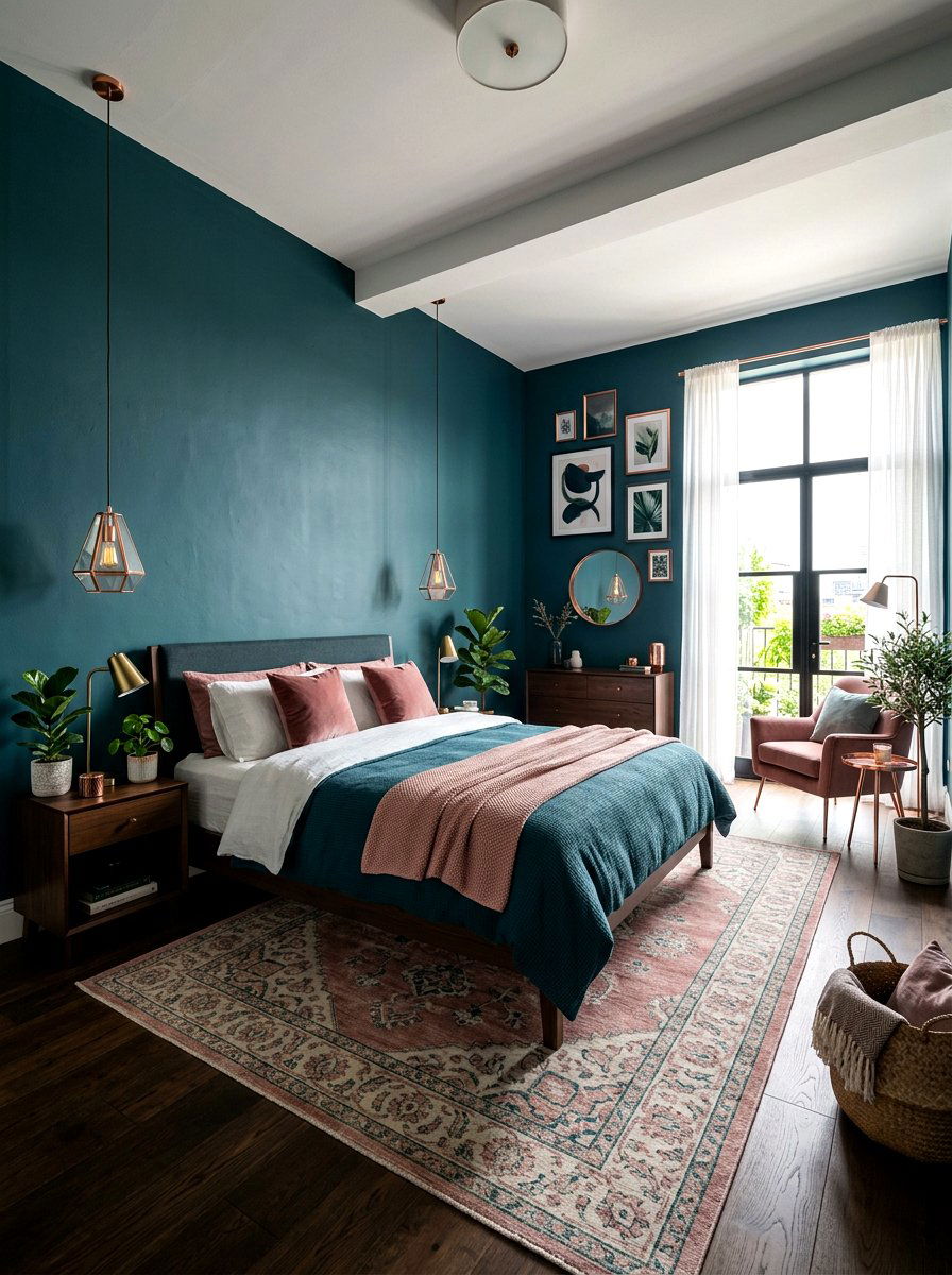 Dark Teal Bedroom - 30 dark bedroom ideas