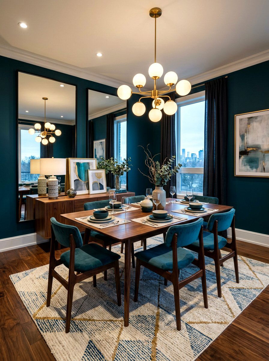 Dark Teal Dining Room - 30 saturated dining room ideas