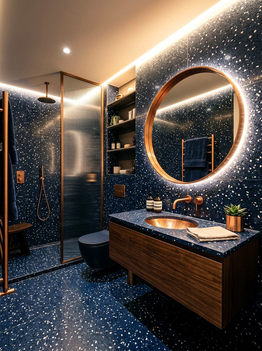 Dark Terrazzo Interior - 30 terrazzo bathroom ideas