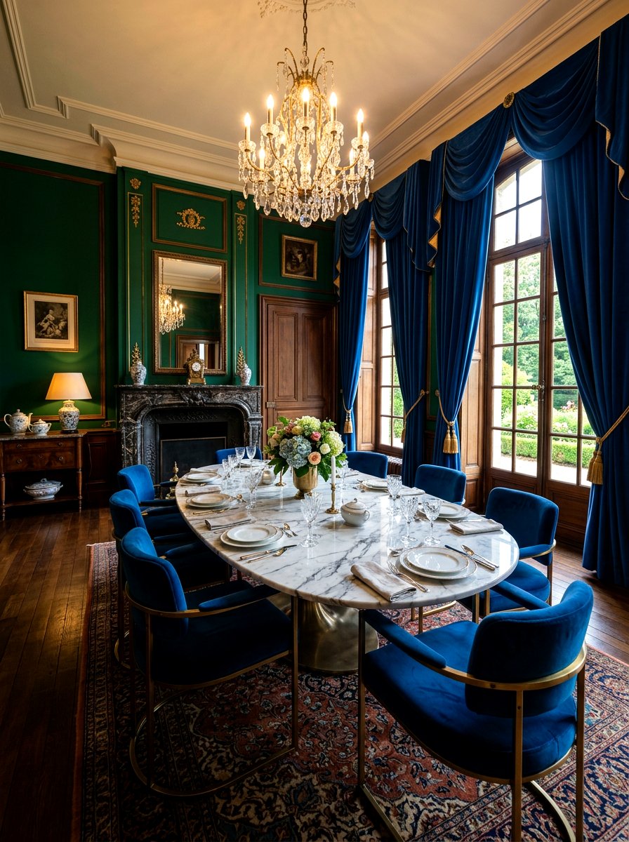 Dark Velvet Dining Room - 30 moody dining room ideas