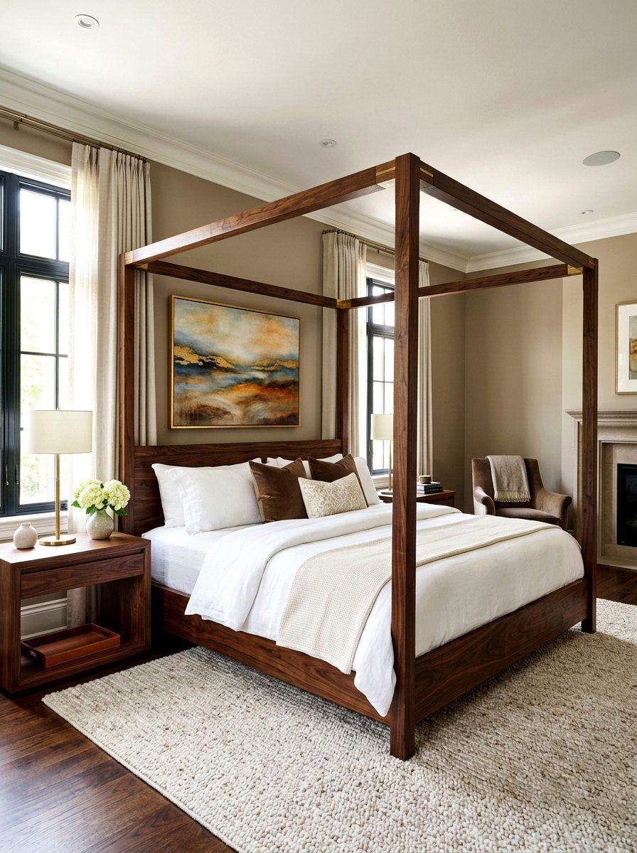 Dark Walnut Canopy Bed - 30 statement canopy bed bedroom ideas