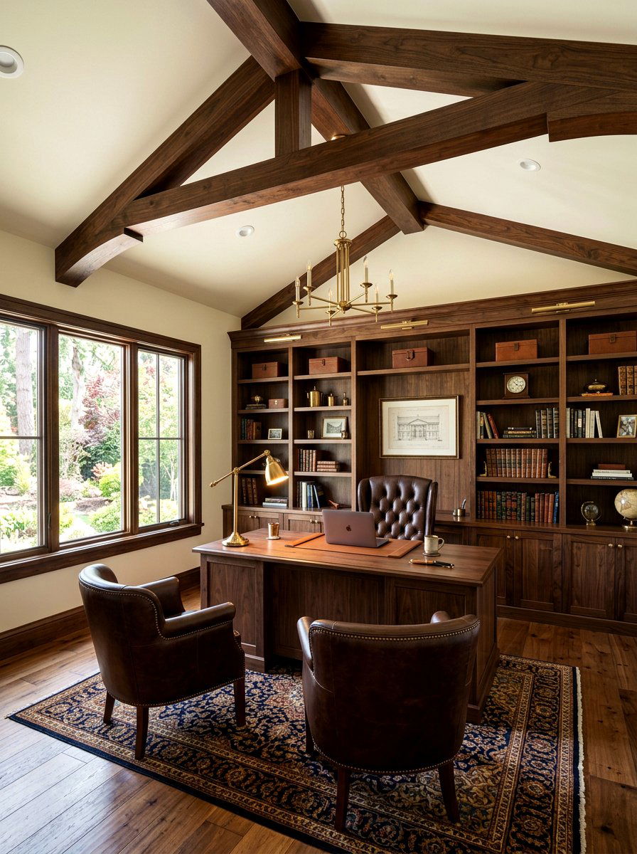 Dark Walnut Ceiling Beams - 30 rustic beam ceiling ideas